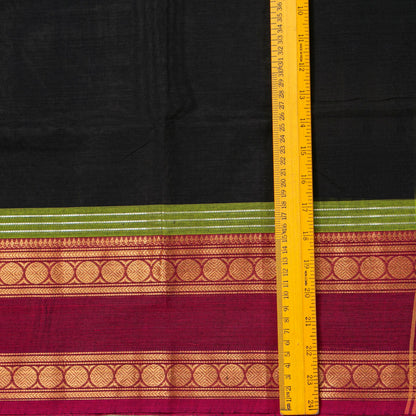 Black And Magenta Kanchi Cotton Saree For Festive Wear PV MM KC 720