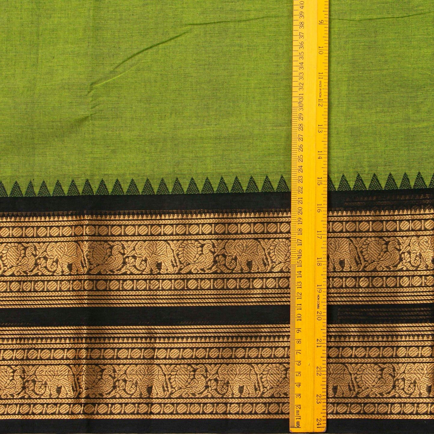 Green And Black Kanchi Cotton Saree For Festive Wear PV MM KC 716