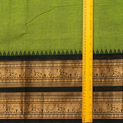 Green And Black Kanchi Cotton Saree For Festive Wear PV MM KC 716
