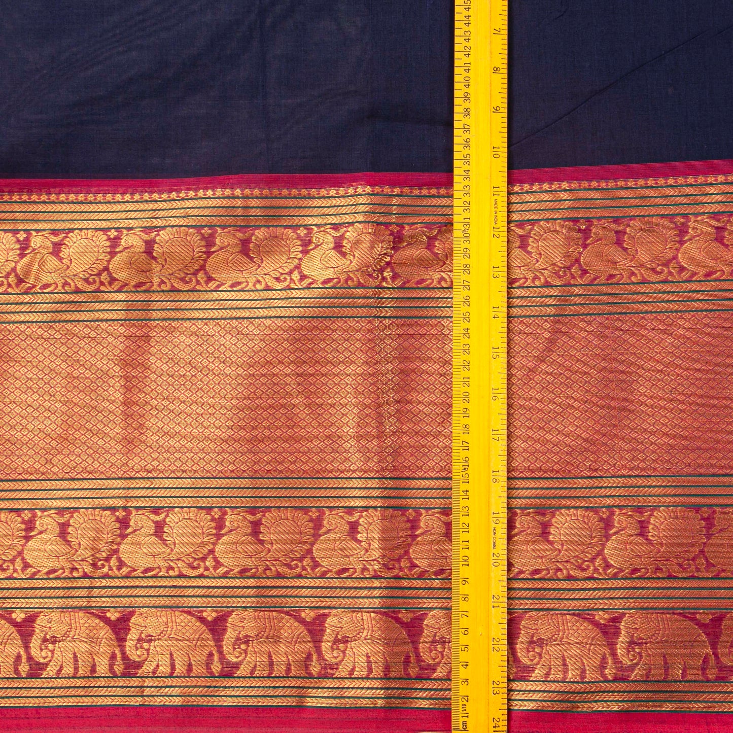 Blue And Magenta Kanchi Cotton Saree For Festive Wear PV MM KC 698