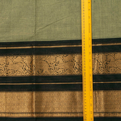 Elachi Green And Black Kanchi Cotton Saree For Festive Wear PV MM KC 737