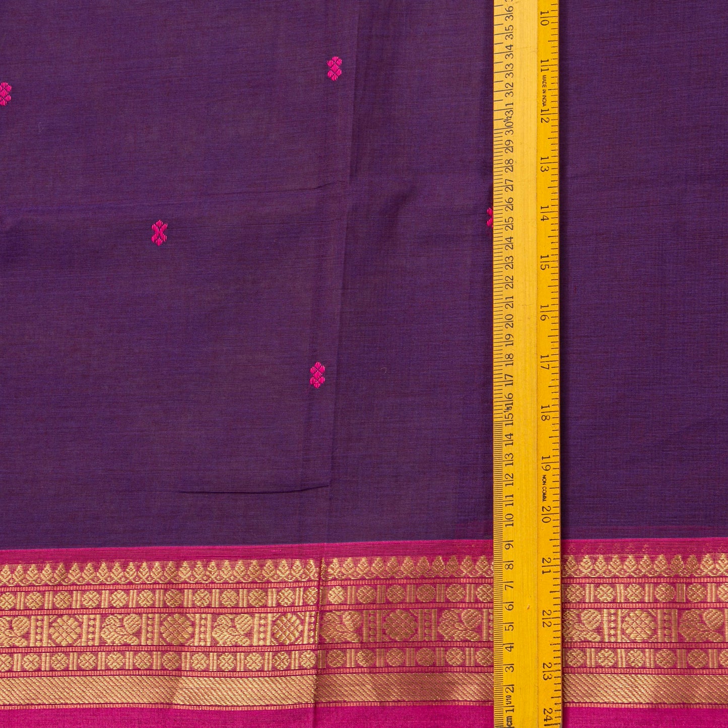 Wine And Pink Kanchi Cotton Saree For Festive Wear PV MM KC 790