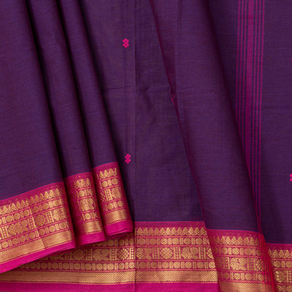 Wine And Pink Kanchi Cotton Saree For Festive Wear PV MM KC 790