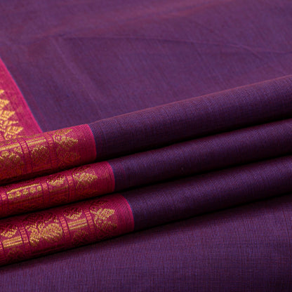 Wine And Pink Kanchi Cotton Saree For Festive Wear PV MM KC 790