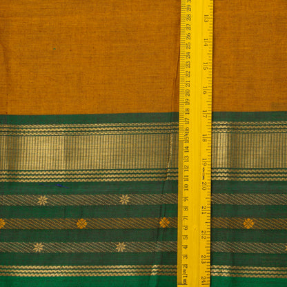 Mustard Kanchi Cotton Saree With Ganga Jamuna Border For Festive Wear PV MM KC 350