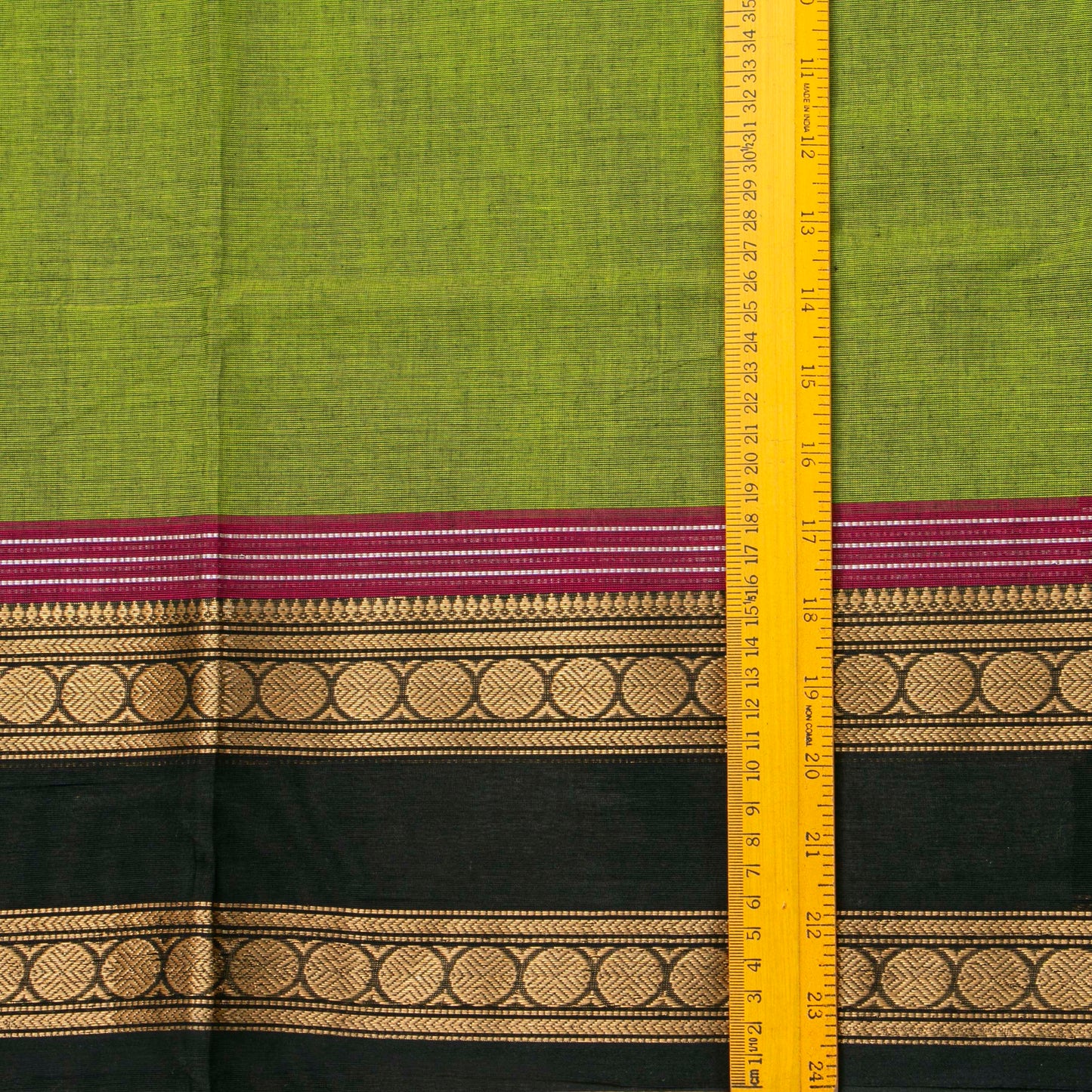 Green And Pink Kanchi Cotton Saree For Festive Wear PV MM KC 718