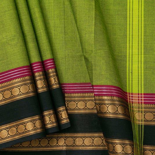 Green And Pink Kanchi Cotton Saree For Festive Wear PV MM KC 718