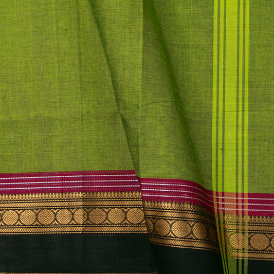 Green And Pink Kanchi Cotton Saree For Festive Wear PV MM KC 718