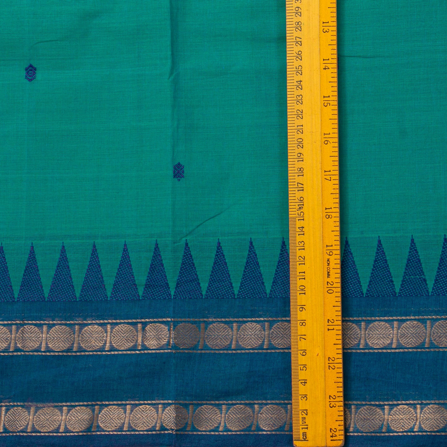 Teal And Blue Kanchi Cotton Saree For Festive Wear PV MM KC 779