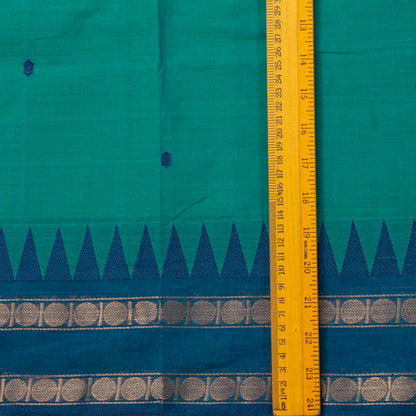 Teal And Blue Kanchi Cotton Saree For Festive Wear PV MM KC 779
