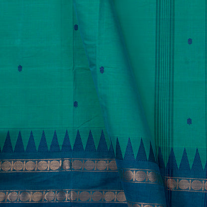 Teal And Blue Kanchi Cotton Saree For Festive Wear PV MM KC 779