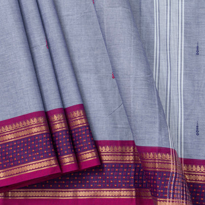 Lilac And Magenta Kanchi Cotton Saree For Festive Wear PV MM KC 839
