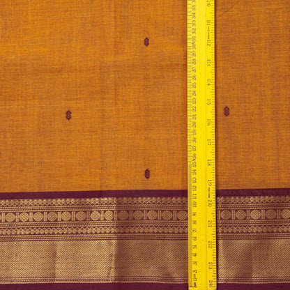 Mustard And Brown Kanchi Cotton Saree For Festive Wear PV MM KC 785