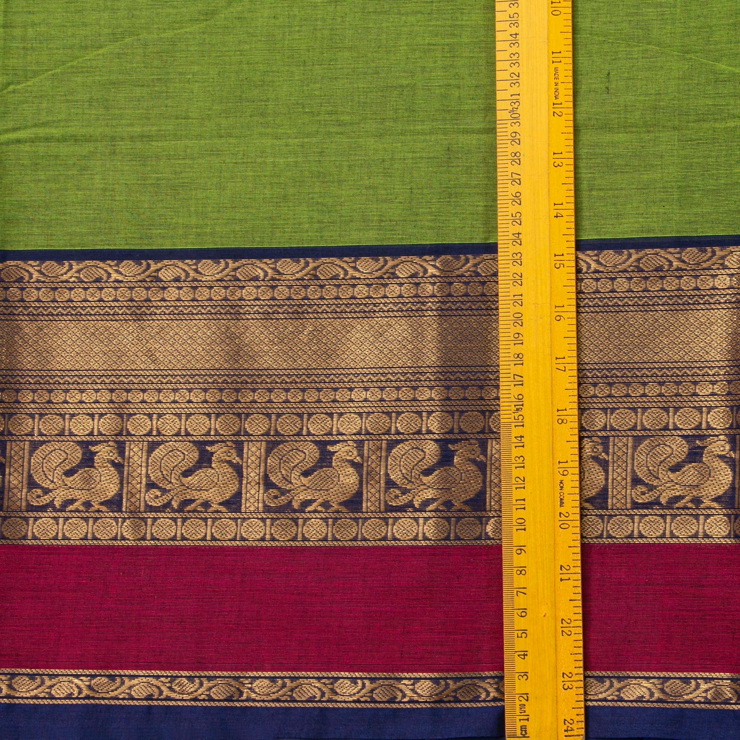 Green And Blue Kanchi Cotton Saree For Festive Wear PV MM KC 723