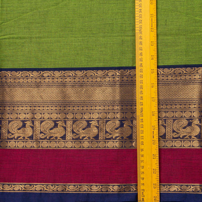 Green And Blue Kanchi Cotton Saree For Festive Wear PV MM KC 723