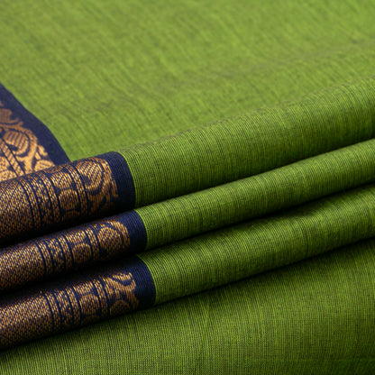 Green And Blue Kanchi Cotton Saree For Festive Wear PV MM KC 723