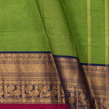 Green And Blue Kanchi Cotton Saree For Festive Wear PV MM KC 723