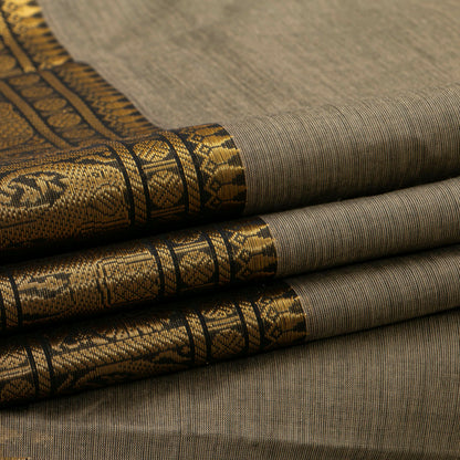 Fawn And Maroon Kanchi Cotton Saree For Festive Wear PV MM KC 730