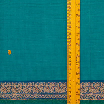 Teal Kanchi Cotton Saree For Festive Wear PV MM KC 826