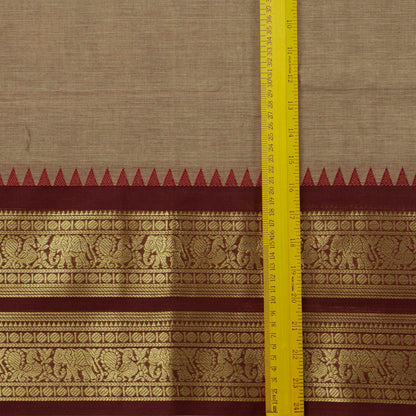 Beige And Maroon Kanchi Cotton Saree For Festive Wear PV MM KC 360