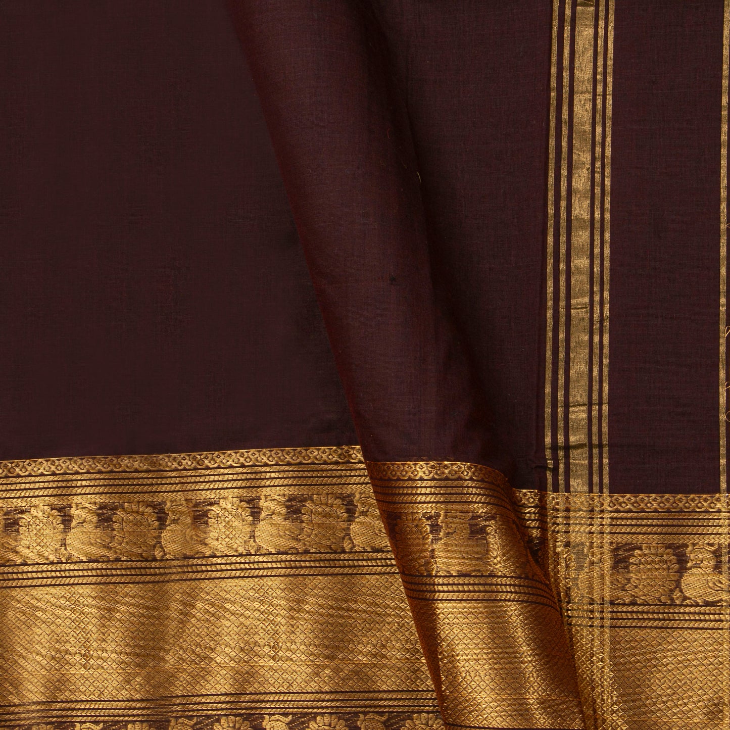 Maroon Kanchi Cotton Saree For Festive Wear PV MM KC 729