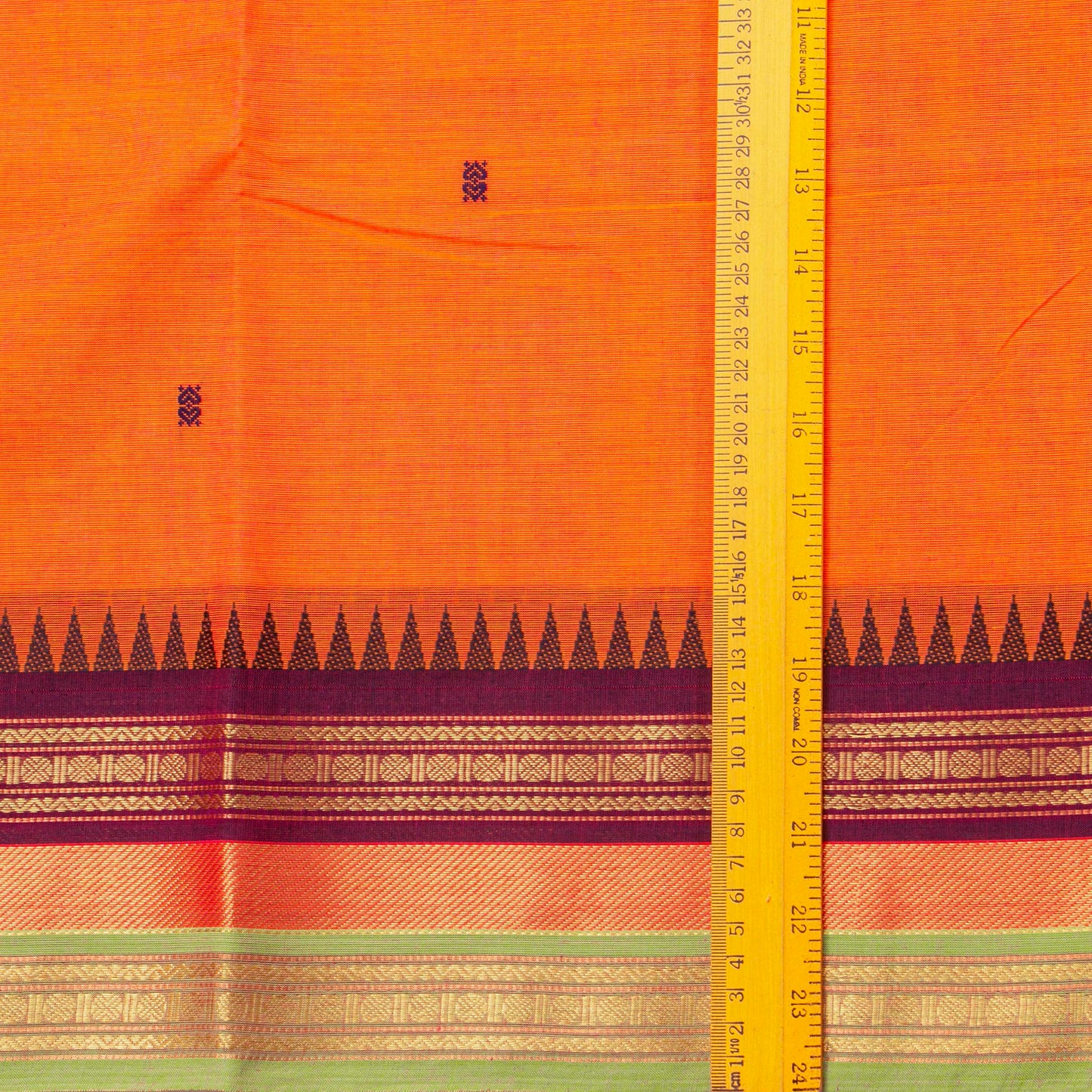 Orange Kanchi Cotton Saree For Festive Wear PV MM KC 811