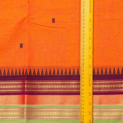 Orange Kanchi Cotton Saree For Festive Wear PV MM KC 811