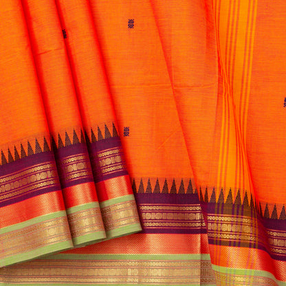Orange Kanchi Cotton Saree For Festive Wear PV MM KC 811