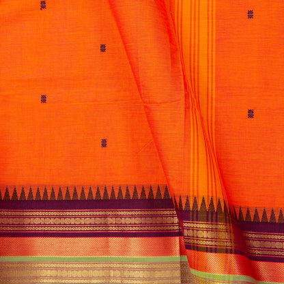 Orange Kanchi Cotton Saree For Festive Wear PV MM KC 811