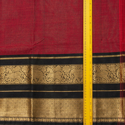 Maroon And Black Kanchi Cotton Saree For Festive Wear PV MM KC 712