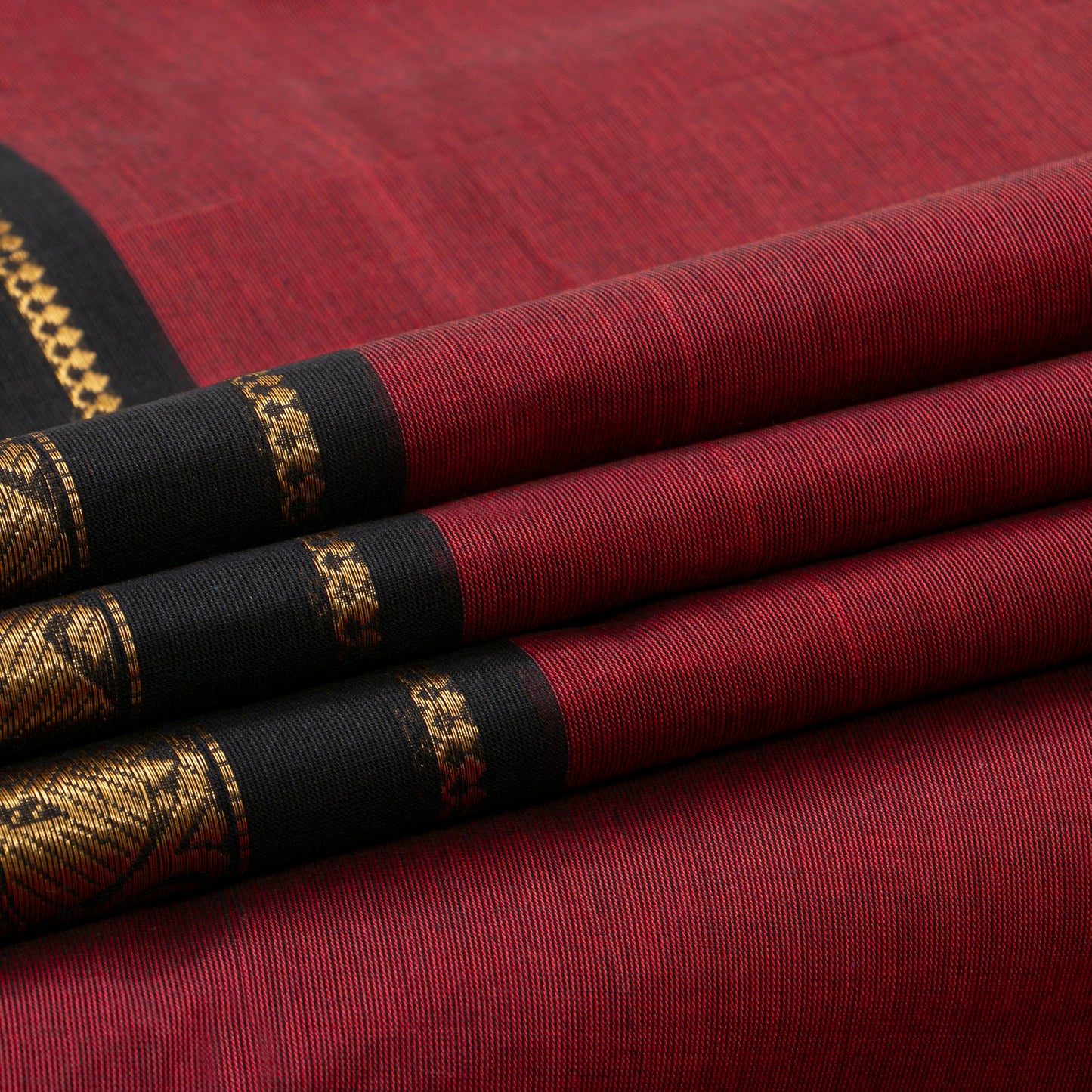 Maroon And Black Kanchi Cotton Saree For Festive Wear PV MM KC 712