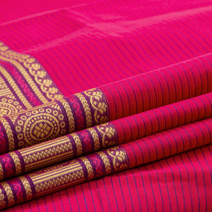 Pink Kanchi Cotton Saree For Festive Wear PV MM KC 711