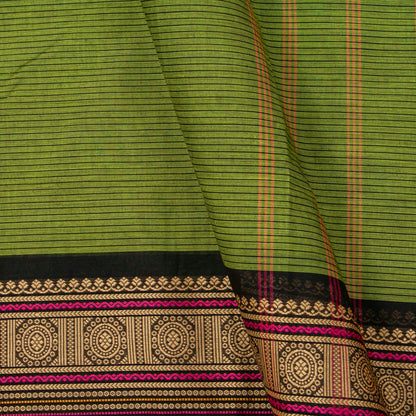 Green And Black Kanchi Cotton Saree For Festive Wear PV MM KC 710