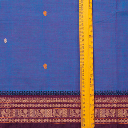 Blue And Magenta  Kanchi Cotton Saree For Festive Wear PV MM KC 794