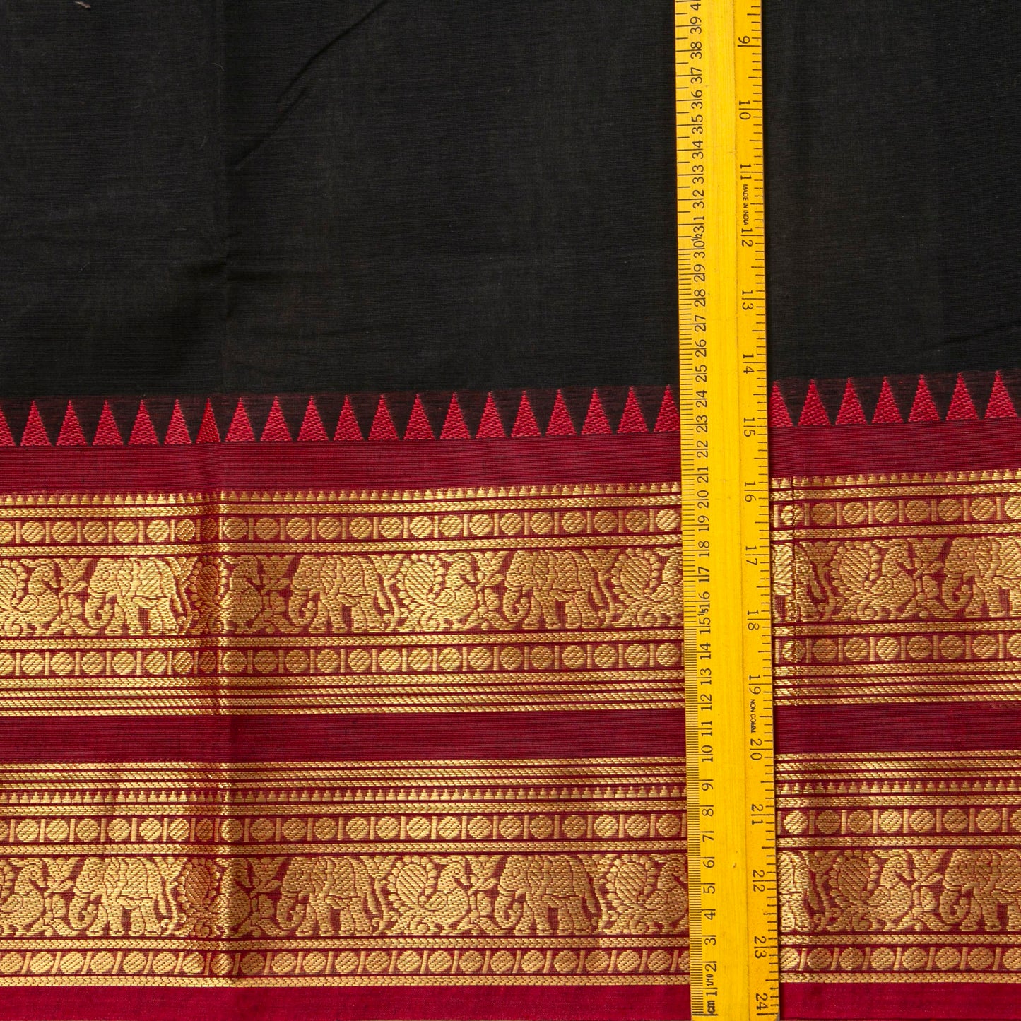 Black And Maroon Kanchi Cotton Saree For Festive Wear PV MM KC 700