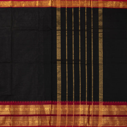Black And Maroon Kanchi Cotton Saree For Festive Wear PV MM KC 700