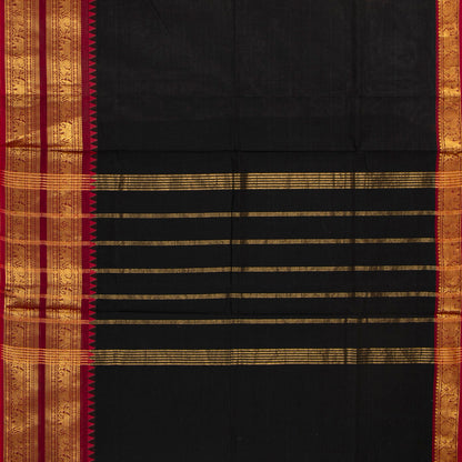 Black And Maroon Kanchi Cotton Saree For Festive Wear PV MM KC 700