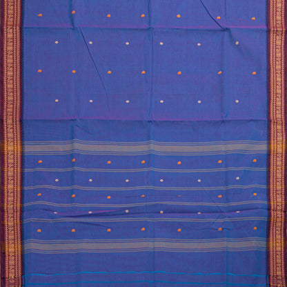 Blue And Magenta  Kanchi Cotton Saree For Festive Wear PV MM KC 794