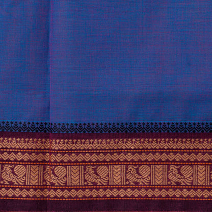 Blue And Magenta  Kanchi Cotton Saree For Festive Wear PV MM KC 794