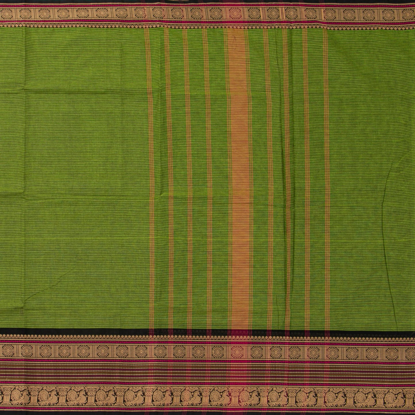 Green And Black Kanchi Cotton Saree For Festive Wear PV MM KC 710