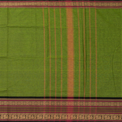 Green And Black Kanchi Cotton Saree For Festive Wear PV MM KC 710