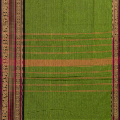 Green And Black Kanchi Cotton Saree For Festive Wear PV MM KC 710