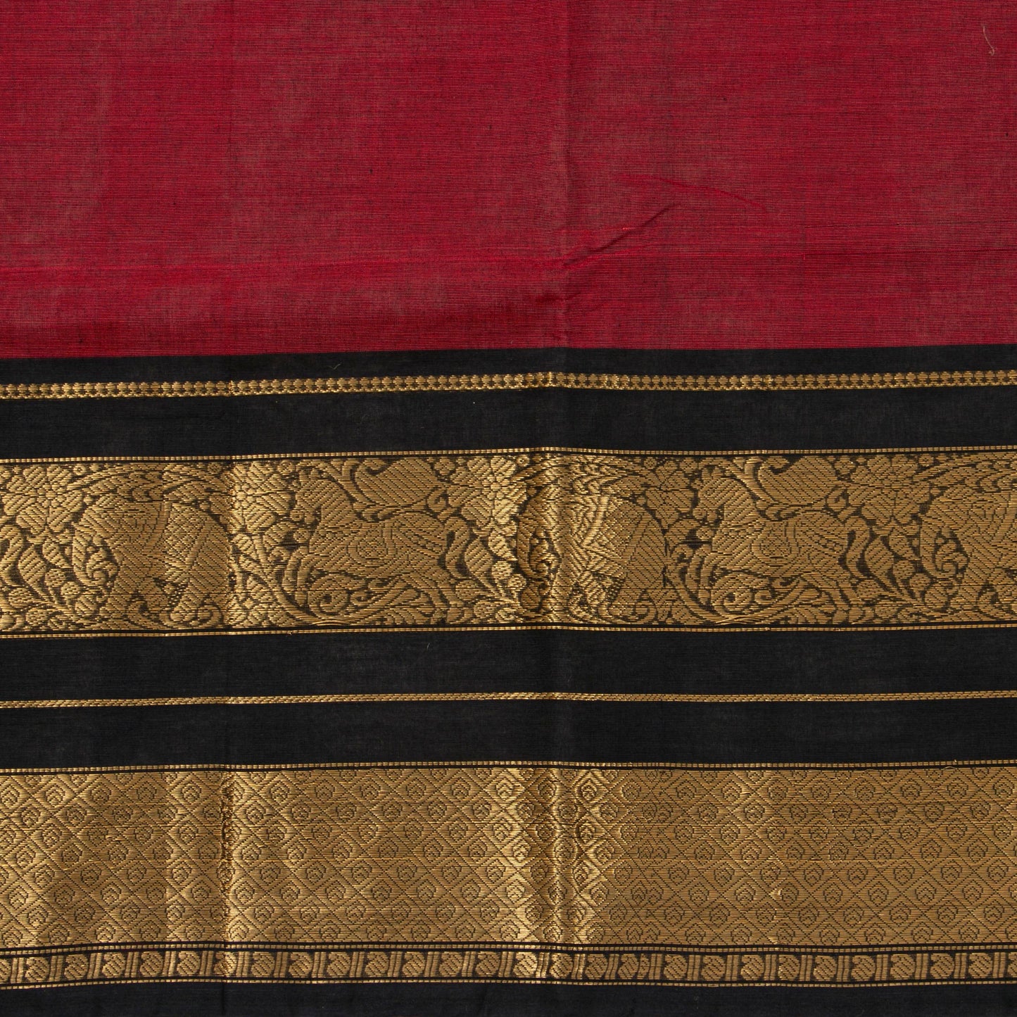 Maroon And Black Kanchi Cotton Saree For Festive Wear PV MM KC 712