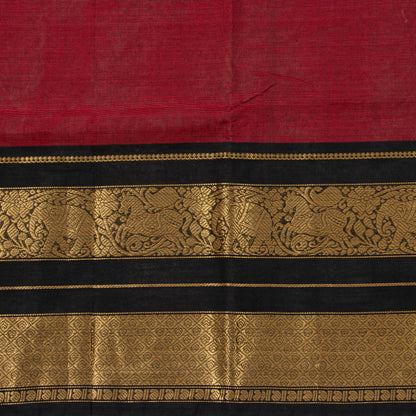 Maroon And Black Kanchi Cotton Saree For Festive Wear PV MM KC 712
