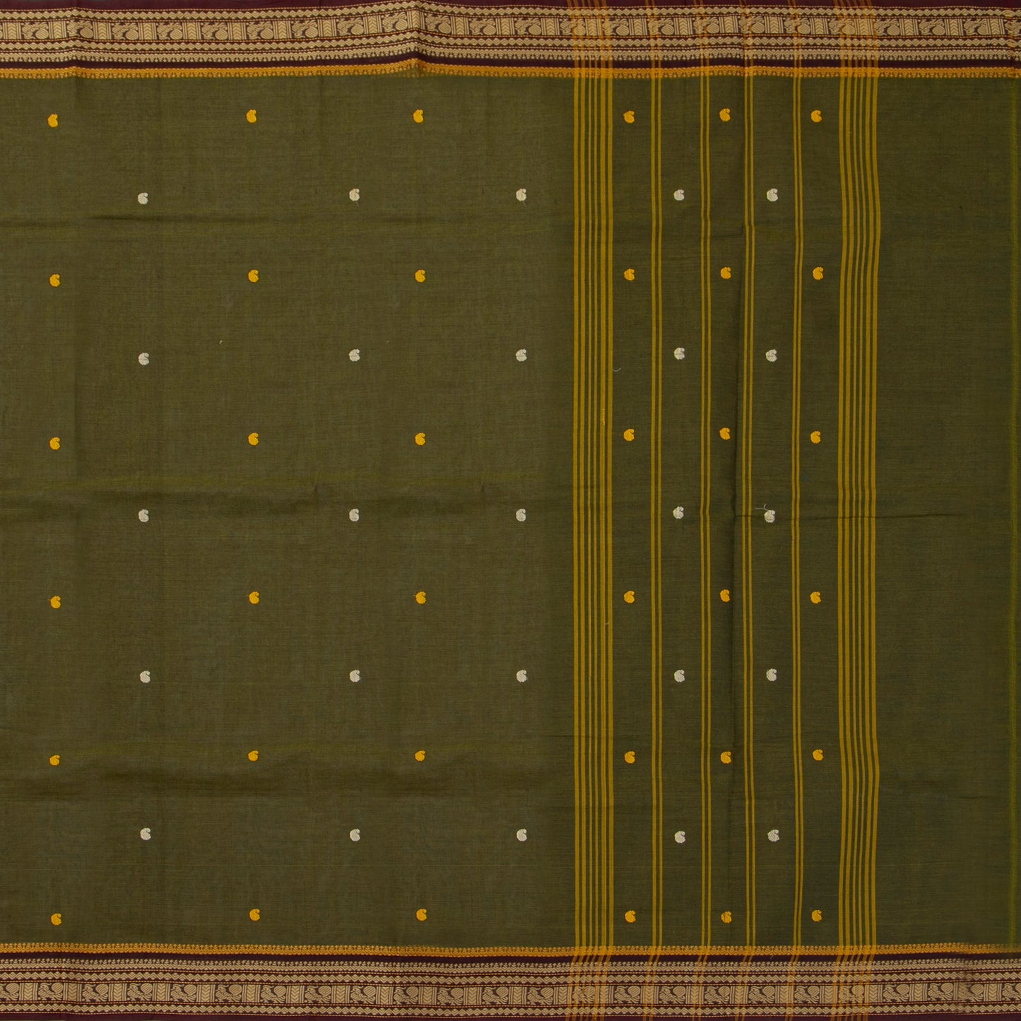 Moss Green  Kanchi Cotton Saree For Festive Wear PV MM KC 800