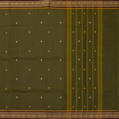Moss Green  Kanchi Cotton Saree For Festive Wear PV MM KC 800