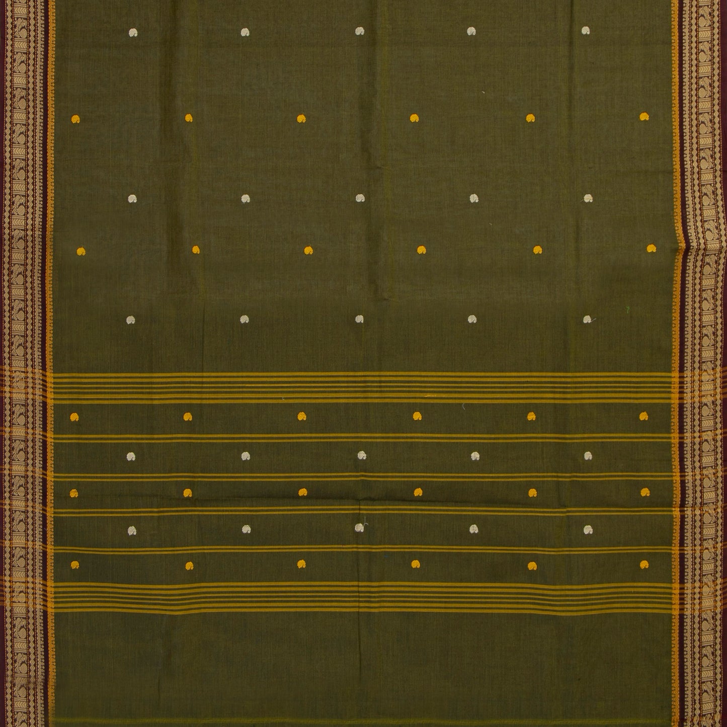 Moss Green  Kanchi Cotton Saree For Festive Wear PV MM KC 800