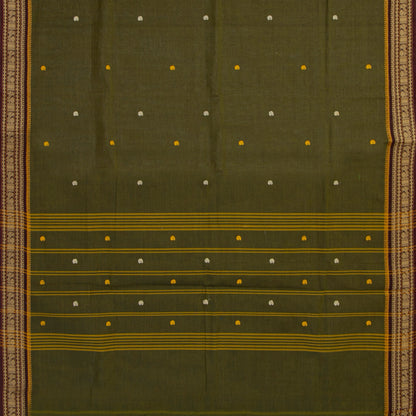 Moss Green  Kanchi Cotton Saree For Festive Wear PV MM KC 800