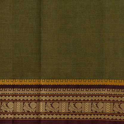 Moss Green  Kanchi Cotton Saree For Festive Wear PV MM KC 800