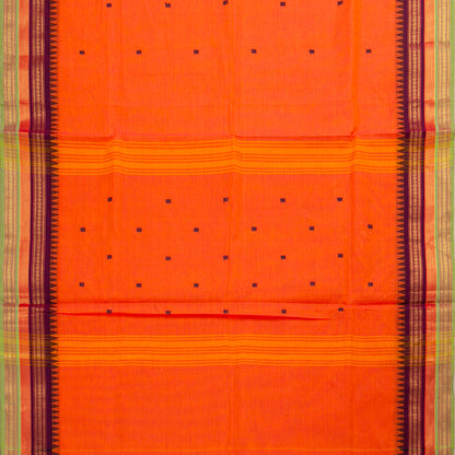 Orange Kanchi Cotton Saree For Festive Wear PV MM KC 811